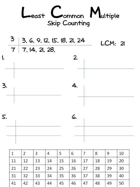 gcf and lcm worksheets grade 5
